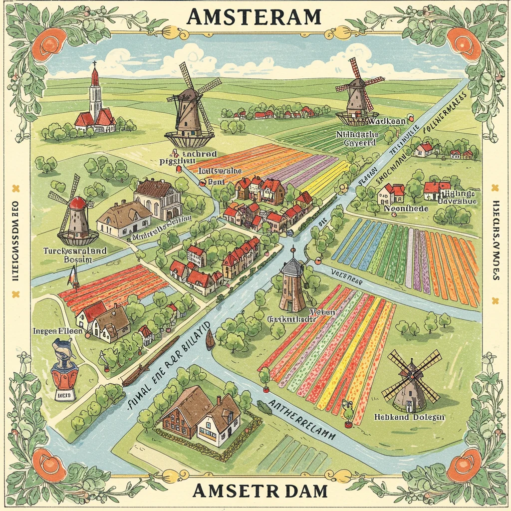 Map of Top Day Trip Destinations Near Amsterdam