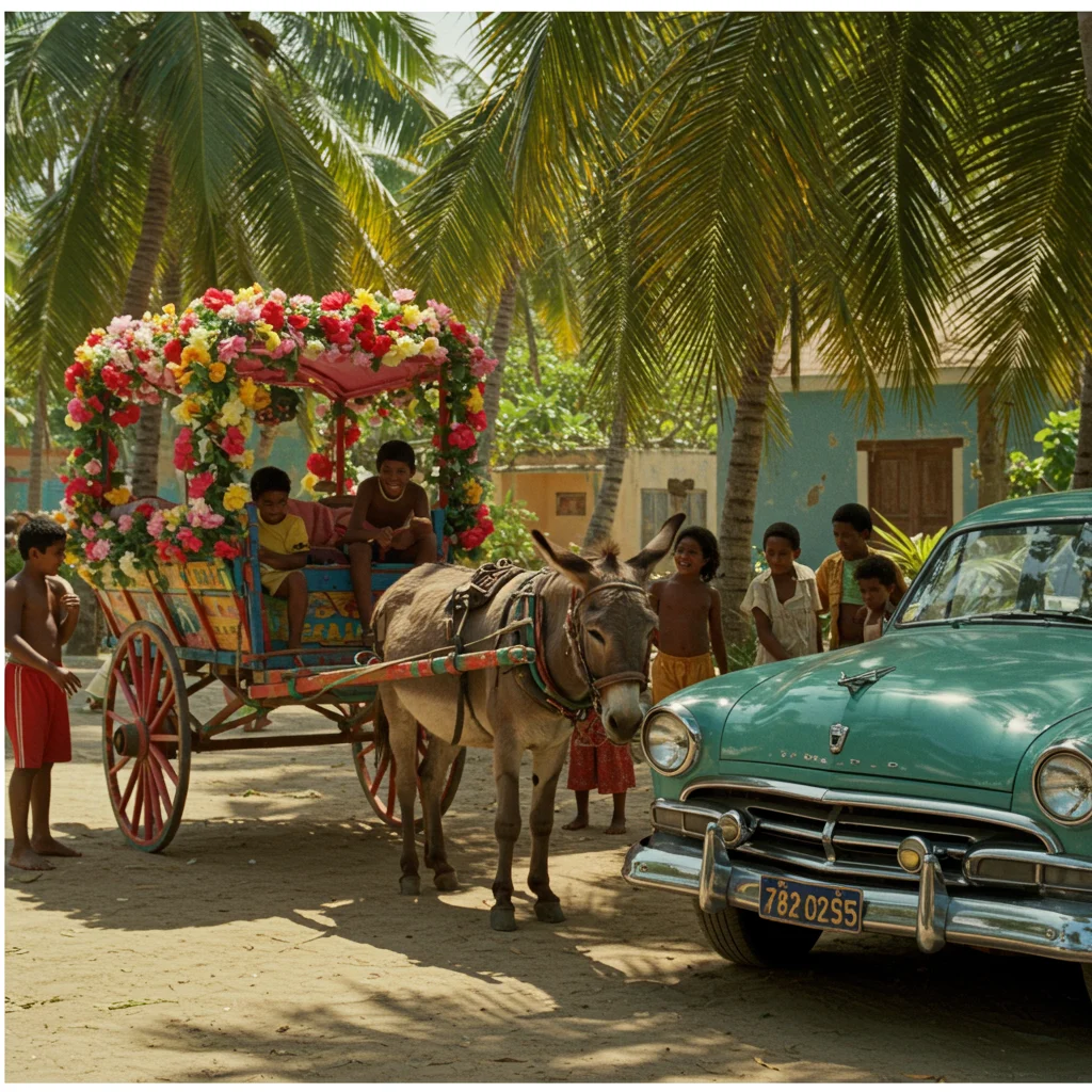 Unique Rides: Donkey Carts and Vintage Cars
